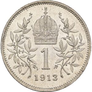 1 Koruna 1913 bz., František Josef I.