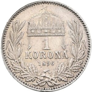 Stříbrná 1 koruna 1896 k.b, František Josef I.