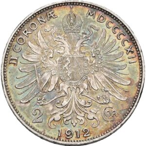 2 koruna 1912 b. z. František Josef I.