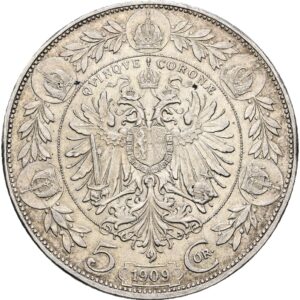 5 koruna 1909 Marschall , František Josef I.