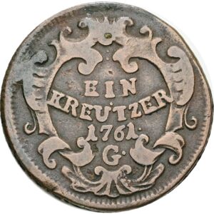 1 Krejcar 1761 G, Marie Terezie.