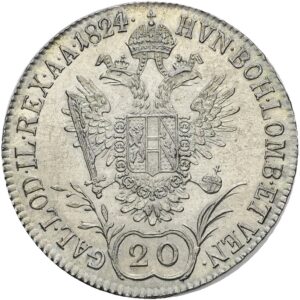 Stříbrný 20 Krejcar 1824 A, František II. (I).