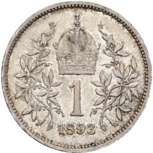 1 Koruna 1893 bz, František Josef I.