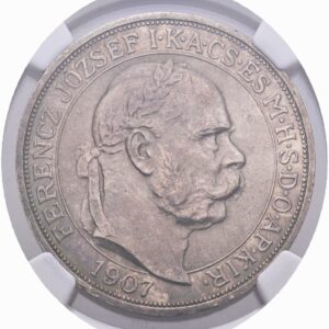 5 Koruna 1907 KB, MS64, František Josef I.