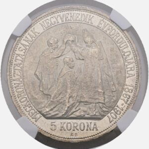 5 Koruna 1907 KB, MS64, František Josef I.