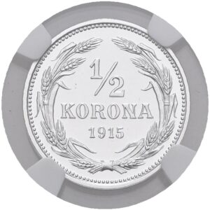 1/2 koruna 1915 KB, PF 70 CAMEO- současná ražba