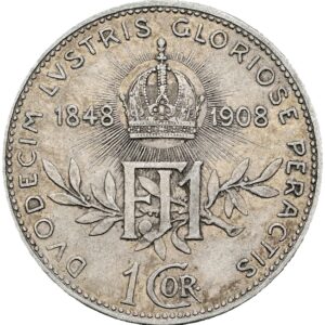 1 Koruna 1908, 60. výročí nastoupení vlády Františka Josefa I.