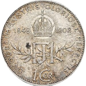 1 Koruna 1908, 60. výročí nastoupení vlády Františka Josefa I.