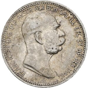 1 Koruna 1908, 60. výročí nastoupení vlády Františka Josefa I.