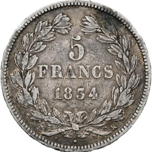 5 Frank 1834 K , Louis Philippe I.