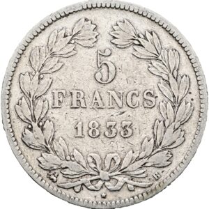 5 Frank 1833 B , Louis Philippe I.