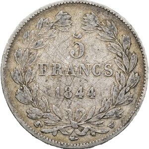 5 Frank 1844 W, Louis Philippe I.