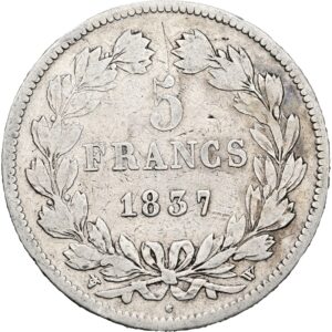 5 Frank 1837 W, Louis Philippe I.