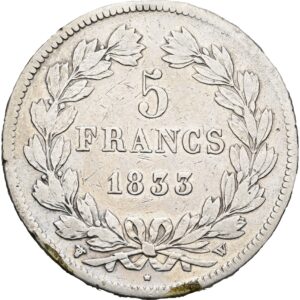 5 Frank 1833 W, Louis Philippe I.