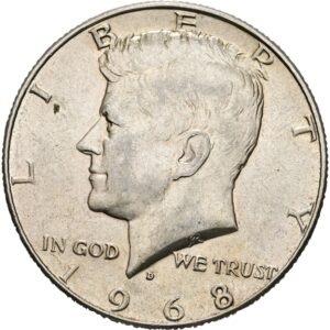 1/2 Dolar 1968 D, Kennedy half Dollar