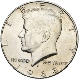 1/2 Dolar 1968 D, Kennedy half Dollar