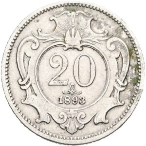 20 haléř 1893 , František Josef I.