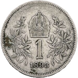 1 Koruna 1893 bz., František Josef I.