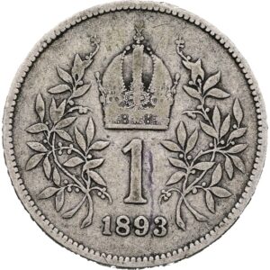 1 Koruna 1893 bz., František Josef I.