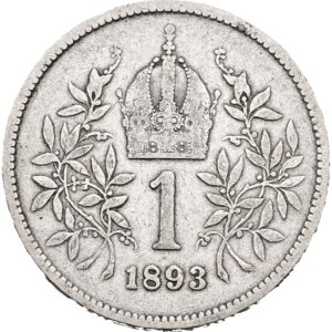 1 Koruna 1893 bz., František Josef I.