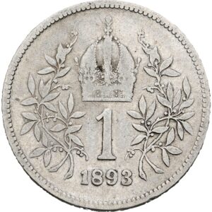 1 Koruna 1893 bz., František Josef I.