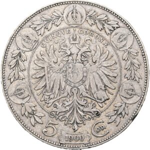 Stříbrná 5koruna 1900 ,František Josef I.