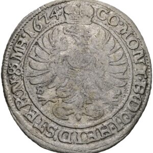 6 krejcar 1674, vévodství Württemberg ,Silvius II Frederick ( 1664-1697 )