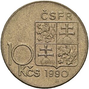 10 koruna 1990 , TGM var. A