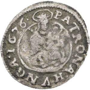 Denár 1676 kb, Leopold I.