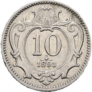 10 haléř 1893 , František Josef I.