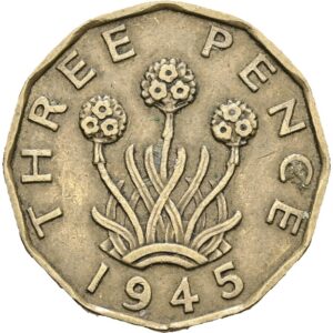 3 Pence 1945  – George VI.