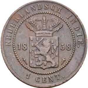 1 cent 1858 - Vilém III.