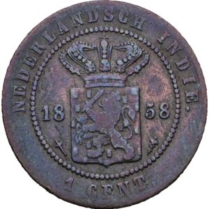 1 cent 1858 - Vilém III.