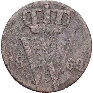 ½ centu 1869- Willem III, Nizozemská východní Indie.