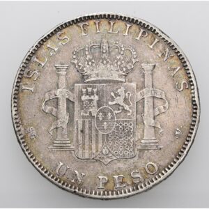 1 Peso 1897 , Alfonso XIII, Filipíny.